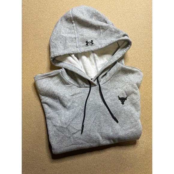 Under Armour Tops - Under Armour Hoodie Dwayne The Rock Johnson Crop Top Size Large Womens